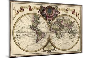 Map of the World, 1720-Science Source-Mounted Premium Giclee Print