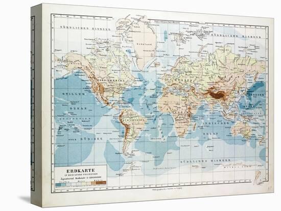 Map of the World 1899-null-Stretched Canvas