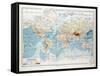 Map of the World 1899-null-Framed Stretched Canvas