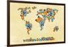 Map of the World 1998 3-Mark Ashkenazi-Framed Giclee Print