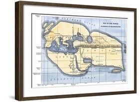 Map of the World According to Ancient Greek Geographer Eratosthenes-null-Framed Giclee Print