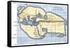 Map of the World According to Ancient Greek Geographer Eratosthenes-null-Framed Stretched Canvas