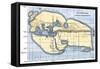 Map of the World According to Ancient Greek Geographer Eratosthenes-null-Framed Stretched Canvas