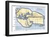 Map of the World According to Ancient Greek Geographer Eratosthenes-null-Framed Giclee Print