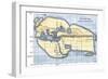 Map of the World According to Ancient Greek Geographer Eratosthenes-null-Framed Giclee Print