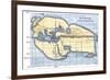 Map of the World According to Ancient Greek Geographer Eratosthenes-null-Framed Giclee Print