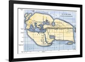 Map of the World According to Ancient Greek Geographer Eratosthenes-null-Framed Giclee Print