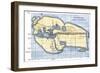 Map of the World According to Ancient Greek Geographer Eratosthenes-null-Framed Giclee Print