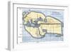 Map of the World According to Ancient Greek Geographer Eratosthenes-null-Framed Giclee Print