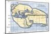 Map of the World According to Ancient Greek Geographer Eratosthenes-null-Mounted Giclee Print