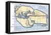 Map of the World According to Ancient Greek Geographer Eratosthenes-null-Framed Stretched Canvas