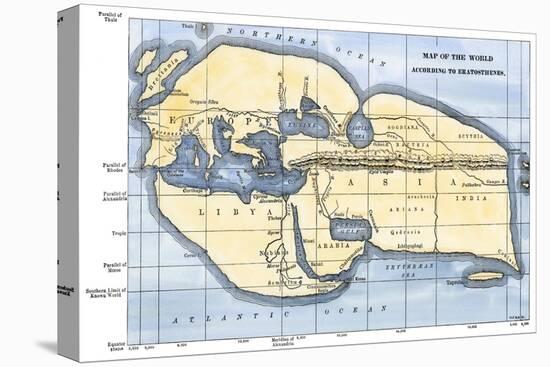 Map of the World According to Ancient Greek Geographer Eratosthenes-null-Stretched Canvas