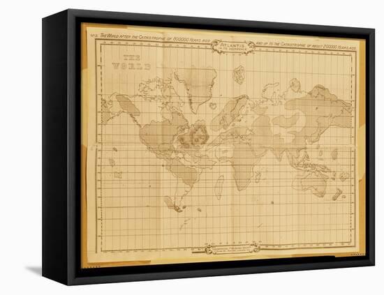 Map of the World, Atlantis in It's Decadence, Published by the Theosophical Publishing Company-null-Framed Stretched Canvas