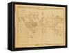 Map of the World, Atlantis in It's Decadence, Published by the Theosophical Publishing Company-null-Framed Stretched Canvas
