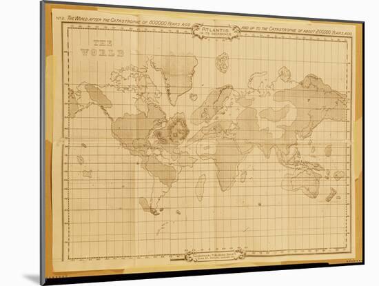 Map of the World, Atlantis in It's Decadence, Published by the Theosophical Publishing Company-null-Mounted Giclee Print