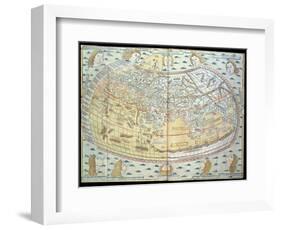 Map of the World, Based on Descriptions and Co-ordinates Given in 'Geographia'-Ptolemy-Framed Giclee Print