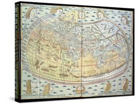 Map of the World, Based on Descriptions and Co-ordinates Given in 'Geographia'-Ptolemy-Stretched Canvas