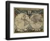 Map of the World by Blaeu 1684-Vintage Lavoie-Framed Giclee Print