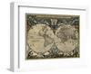 Map of the World by Blaeu 1684-Vintage Lavoie-Framed Giclee Print