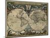 Map of the World by Blaeu 1684-Vintage Lavoie-Mounted Giclee Print