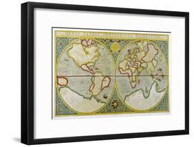 Map of the World by Gerhard Mercator-null-Framed Art Print