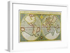 Map of the World by Gerhard Mercator-null-Framed Art Print
