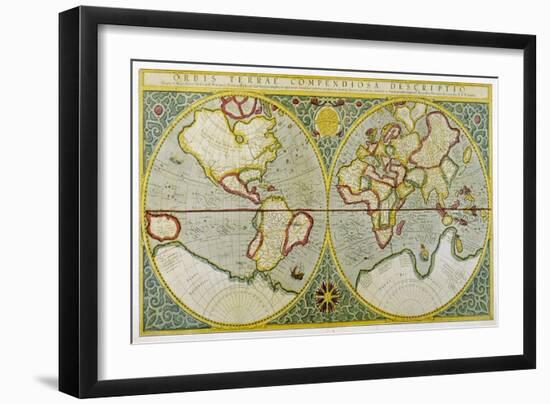 Map of the World by Gerhard Mercator-null-Framed Art Print