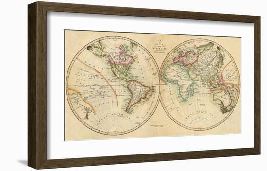 Map of the World, c.1820-John Melish-Framed Art Print