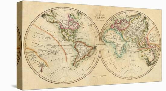 Map of the World, c.1820-John Melish-Stretched Canvas