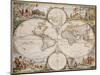 Map of the World, circa 1680-Frederick de Wit-Mounted Giclee Print