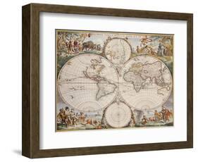 Map of the World, circa 1680-Frederick de Wit-Framed Giclee Print