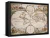 Map of the World, circa 1680-Frederick de Wit-Framed Stretched Canvas