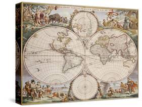 Map of the World, circa 1680-Frederick de Wit-Stretched Canvas