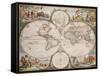 Map of the World, circa 1680-Frederick de Wit-Framed Stretched Canvas