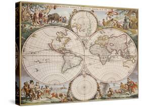 Map of the World, circa 1680-Frederick de Wit-Stretched Canvas