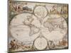 Map of the World, circa 1680-Frederick de Wit-Mounted Giclee Print