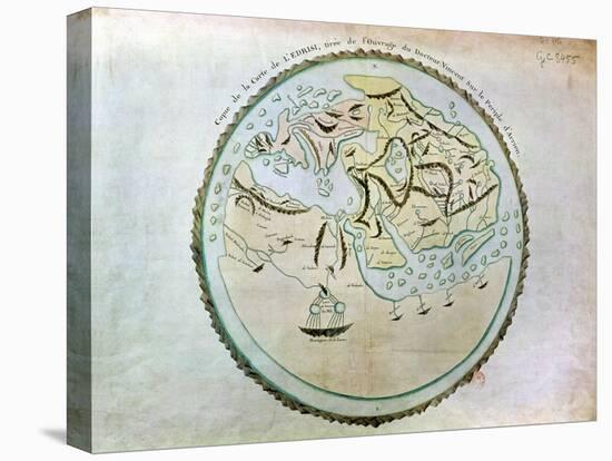 Map of the World, Copied by Doctor Vincent for His Book on the Journey of Arrian (circa 95-180)-Abu Abdallah Muhammad Al-Idrisi-Stretched Canvas