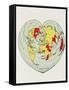 Map of the World Distorted into the Shape of a Heart-null-Framed Stretched Canvas