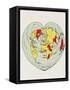 Map of the World Distorted into the Shape of a Heart-null-Framed Stretched Canvas