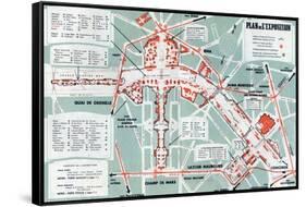 Map of the World Fair, Paris, 1937-null-Framed Stretched Canvas