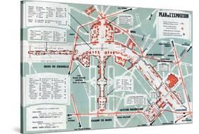 Map of the World Fair, Paris, 1937-null-Stretched Canvas