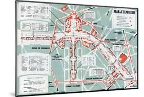 Map of the World Fair, Paris, 1937-null-Mounted Photo