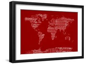 Map of the World from Old Sheet Music-Michael Tompsett-Framed Art Print