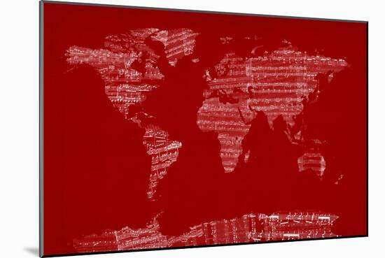 Map of the World from Old Sheet Music-Michael Tompsett-Mounted Art Print