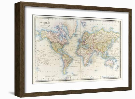 Map of the World: from R.H.Laurie's Atlas, 1852-null-Framed Giclee Print