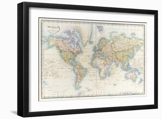 Map of the World: from R.H.Laurie's Atlas, 1852-null-Framed Giclee Print