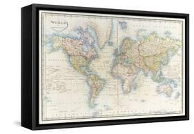 Map of the World: from R.H.Laurie's Atlas, 1852-null-Framed Stretched Canvas