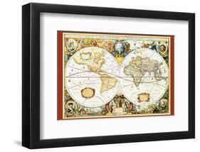Map of the World III-null-Framed Art Print