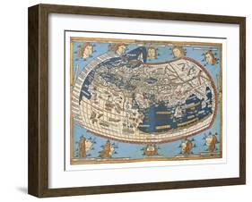 Map Of The World (In Those Days Known)-marzolino-Framed Art Print