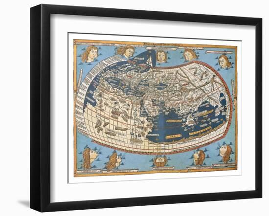 Map Of The World (In Those Days Known)-marzolino-Framed Art Print